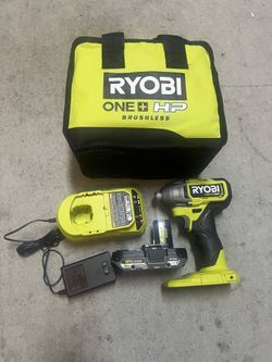 New RYOBI ONE+ HP 18V Brushless Cordless 1/4 in. Impact Driver with 2.0 Ah Battery and Charger 