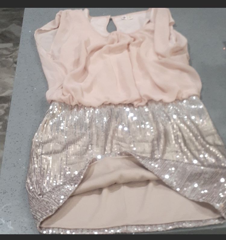 Mini Pink Glittery Dress