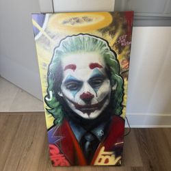 Joker hand spray-painted painting