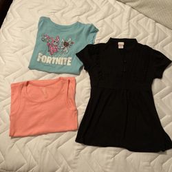 Girls black tunic and two tops size 10/12 Tunic size large