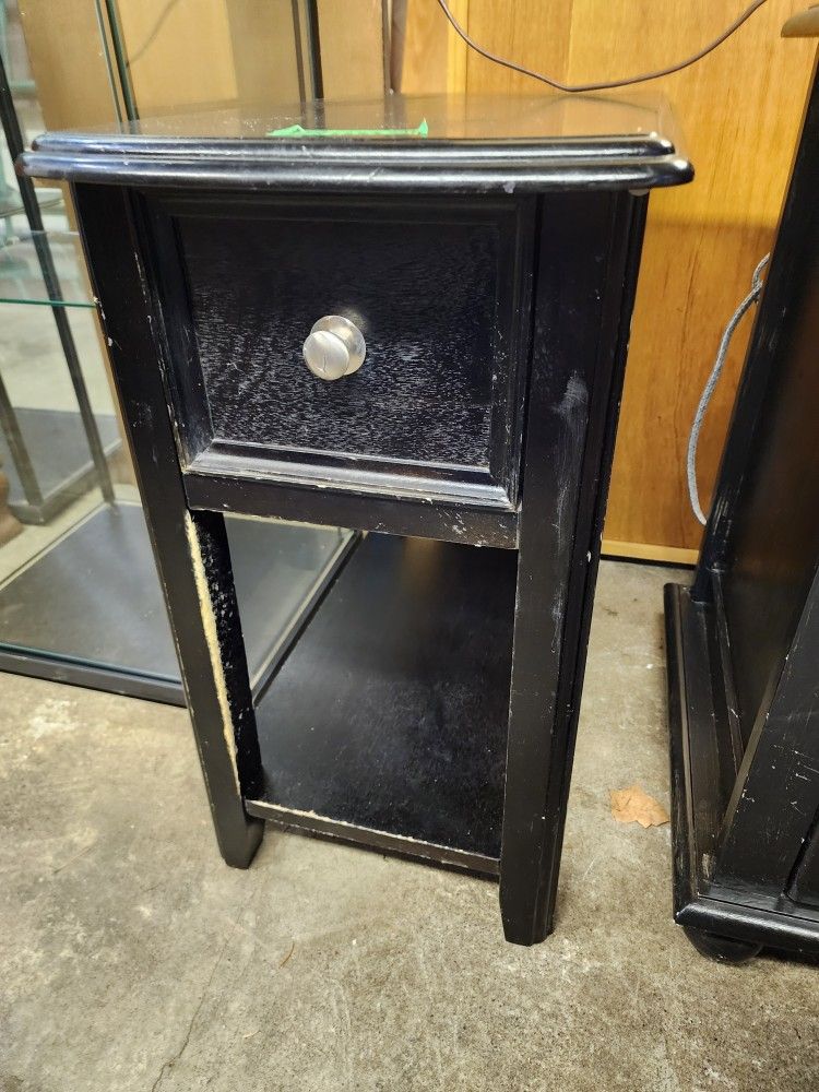 Narrow side table with drawer
13"w x 22"d x 23"h