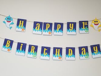 Baby Shark Birthday Banner 