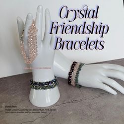 New Handmade Sparkly Crystal Friendship Bracelet Stackable Beaded Gift