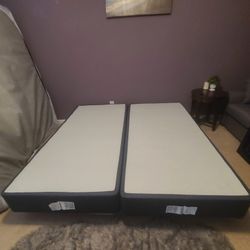 Two TwinXL Box Springs with adjustable frame