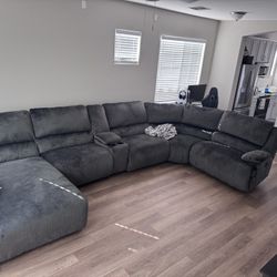 Ashley Furniture Power Reclining Couches And Entertainment Center 