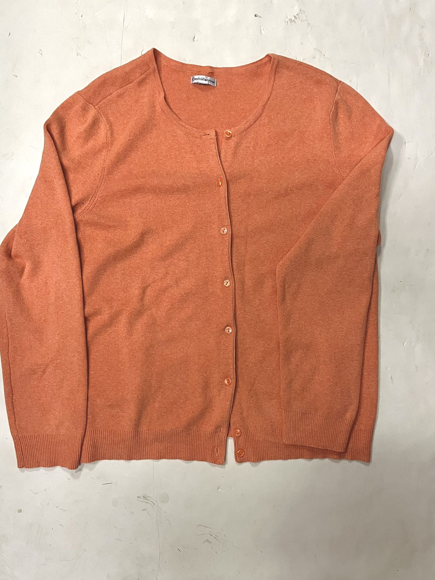 Croft & Barrow Classic Coral Button Down Cardigan
