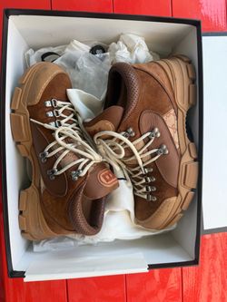 GUCCI X SEGA Suede Calfskin GG Monogram Mens Flashtrek Sneakers 10 New Cuir Beige..