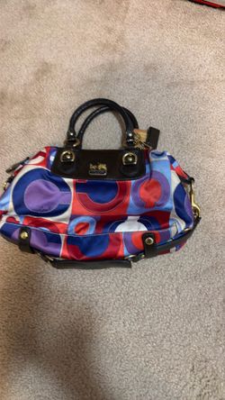 Coach multi color silk purse