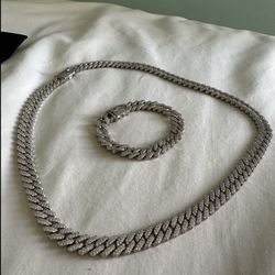 Iced Gold Cuban Link Necklace & Bracelet