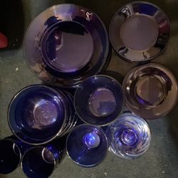 Assortment Of Cobalt Blue Dishes