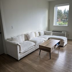 White/Beige Modern Couches – Clean, No Stains, Great Condition