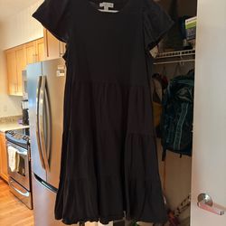 J Crew Black Tiered Dress