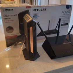 Netgear AC1750 Router And Nighthawk CM110 Modem