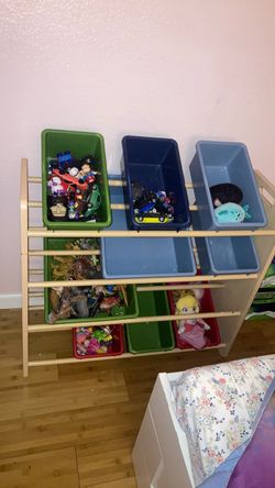 Wooden toy organizer