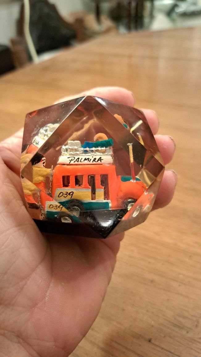 Vintage Chiva Bus Paperweight Columbia 2.75"High 