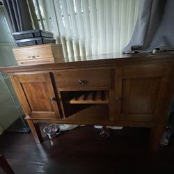 Dining Server, Glass Shelves And Fridge