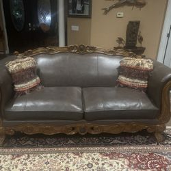 Italian Leather Living Room Sofas Set
