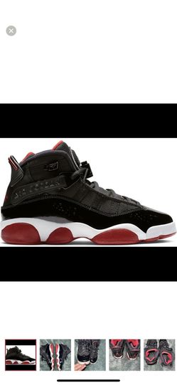 Jordan 6 Rings Black Varsity Red (GS) Kids