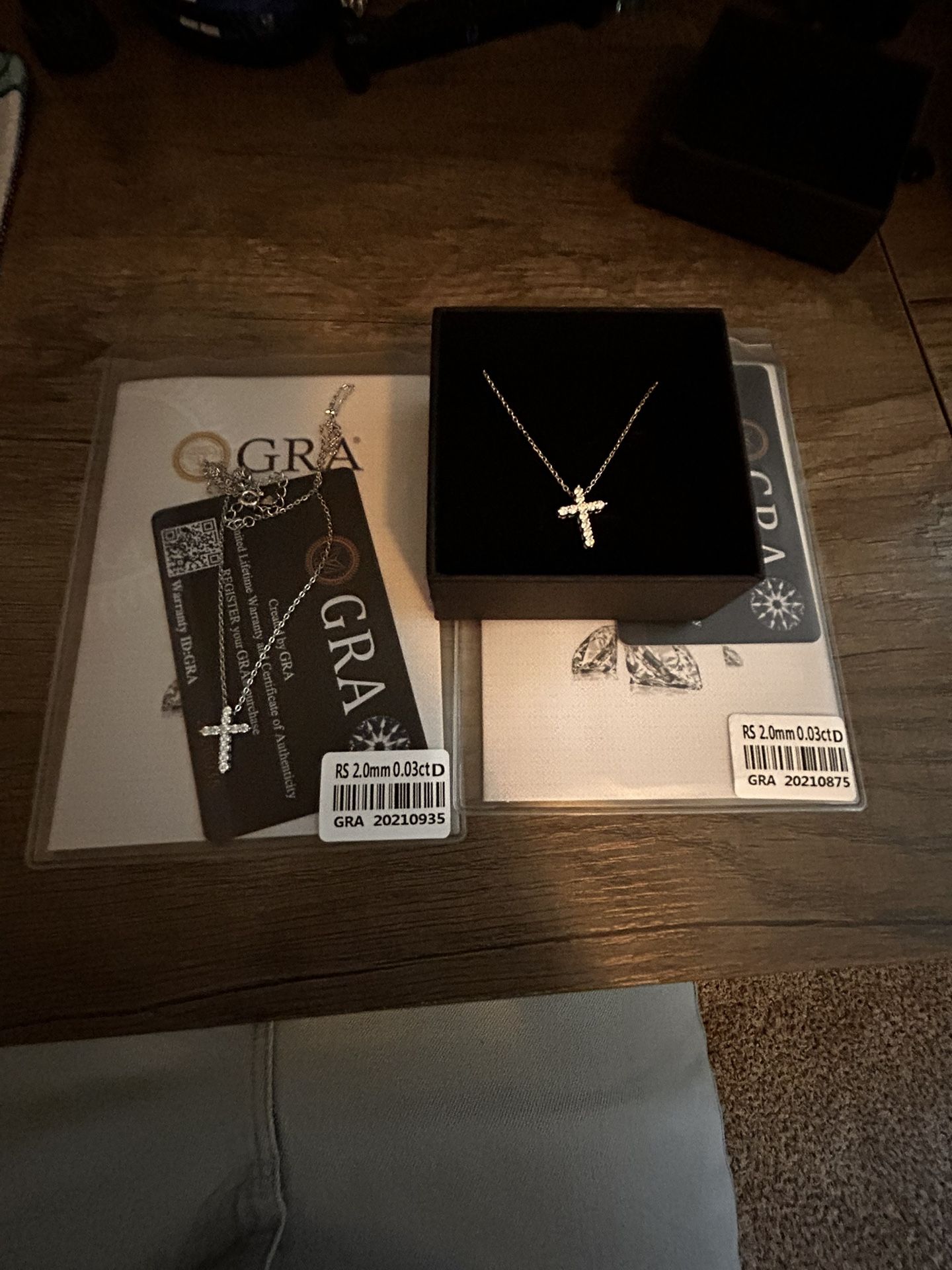 Two Moissanite Cross Necklaces 20 Inch