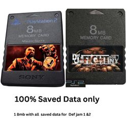 Def Jam PS2 Memory card W Saved Data  (New)