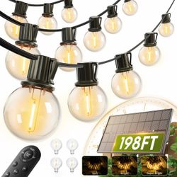 Brand New 200FT (198ft) Solar String Lights, Outdoor Waterproof with Remote