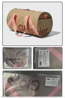 🔥 Glossier X Duffle Bag Brown Pink Desert Rose Zip Canvas | In Hand NEW
