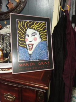 1992 Mardi Gras Picture And Frame