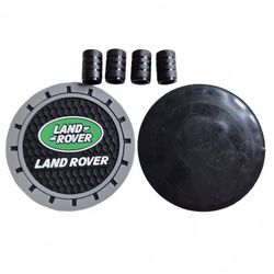 Land Rover Car Cup Holder Coasters 2PC Tire Valve Stem Caps 4PC Set 6PCS NEW
