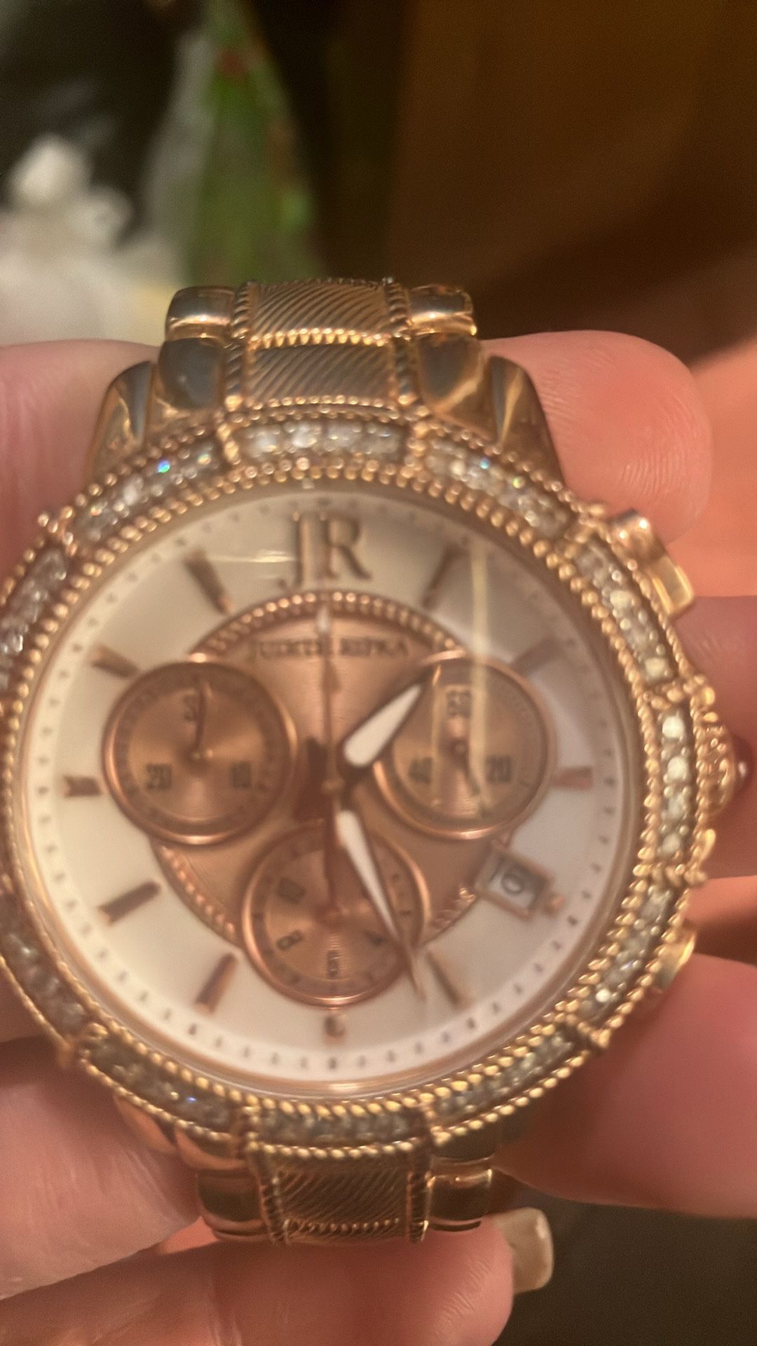 Judith Risks Gold Watch with Diamonds