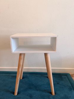 2 Mid-Century Modern White Side Tables