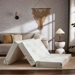 2 Memory Foam Futons W/ Bed Frames