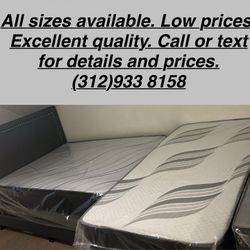 New Mattress, Boxprings & Metal Frame All Sizes Available. Excellent Quality Low Prices. Twin Mattress At $99. Hablamos Espanol. 