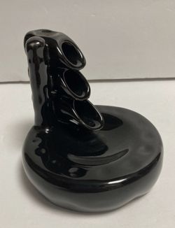 Waterfall Incense Burner Black Ceramic 3.5" Tall