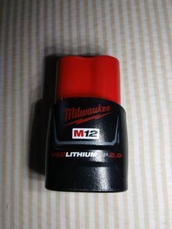 Milwaukee m12 tools 2.0ah lithium ion battery like new