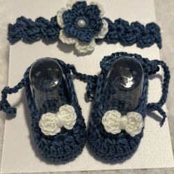 Headband And Booties Baby Shower Gift Handmade 