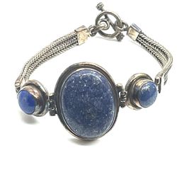 Sterling Lapis Lazuli Bracelet 7”