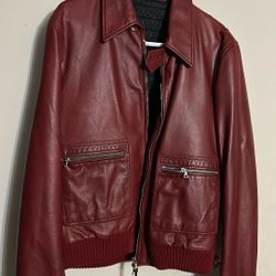 Wine Valentino Leather Jacket