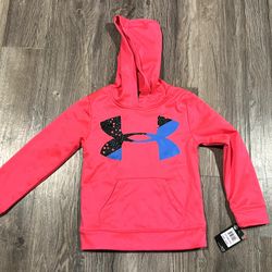 NEW WITH TAG - Girls Neon Pink Under Armour Hoodie. Size 6. SEE NOTE!