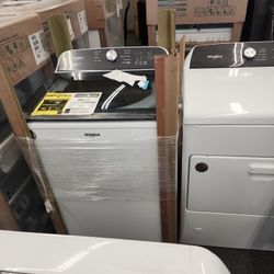 New Whirlpool Glass Top Washer And Electric Dryer