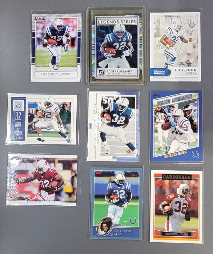 🏈 9 Card Lot - HOF Edgerrin James Cards