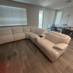 White Premium Leather Sectional  