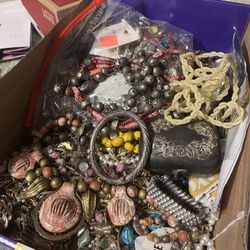 Box Of Costume Jewelry 