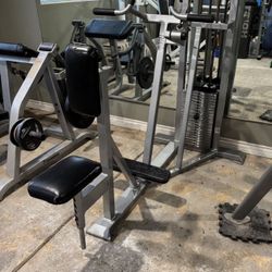 Commercial Gym, Equipment, Seated Lat / Row Machine Works Perfect 300 Pound Weight Stack