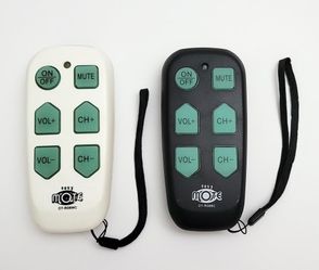 2 Universal Big Button TV Remotes - EasyMote Backlit