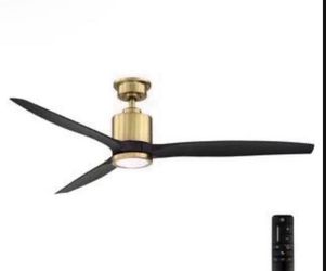 60 in. 3-Blades Indoor Ceiling Fan in Gold and Black with Remotel
