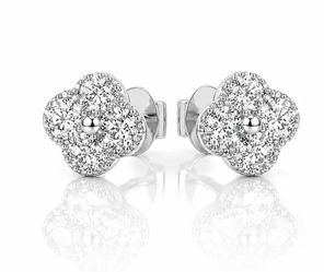 Clover Halo Stud Earrings