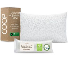 Coop Home Goods Original Adjustable Pillow, Queen Size Bed Pillows for Sleeping, Cross Cut Memory Foam Pillows - Medium Firm Back, Stomach and Side Sl
