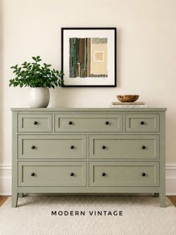 Modern gray-green dresser