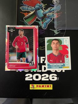 Ronaldo card and panini sticker