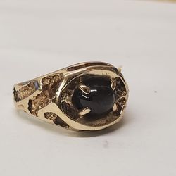 Tigers Eye Ring In 14karat Solid Yellow Gold ,7g